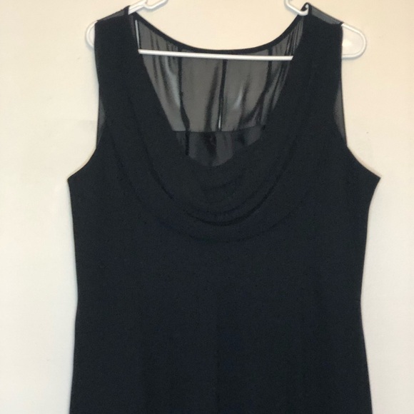 Jones New York Elegant Sleeveless Dress Sheer Neckline Cowl Back Black Size 16W - Picture 5 of 8